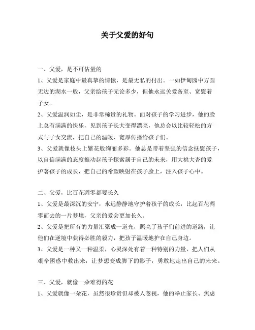 关于父爱的好句