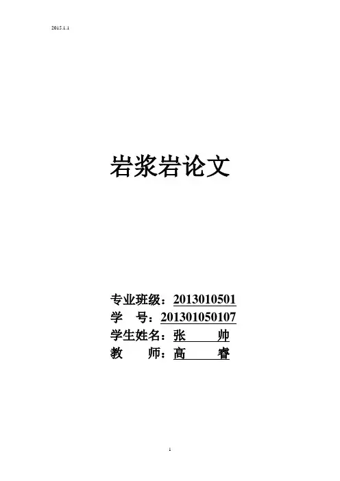 岩浆岩论文