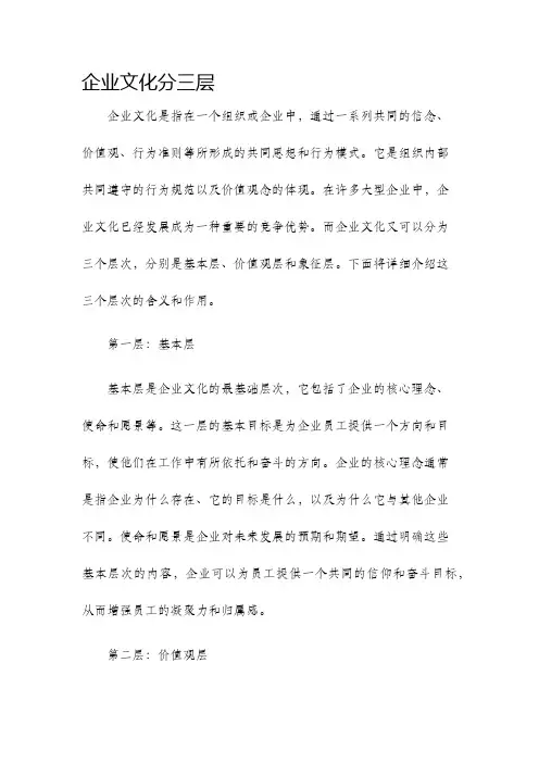企业文化分三层