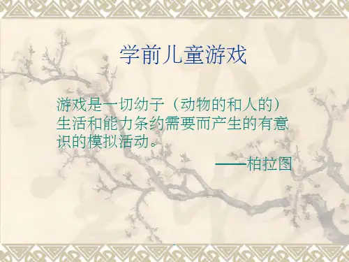 学前儿童游戏 第一章
