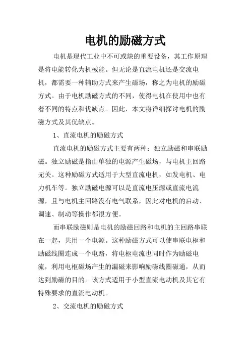 电机的励磁方式