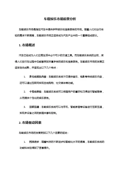 2024年车载娱乐市场前景分析