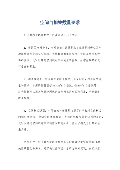 空间自相关数量要求