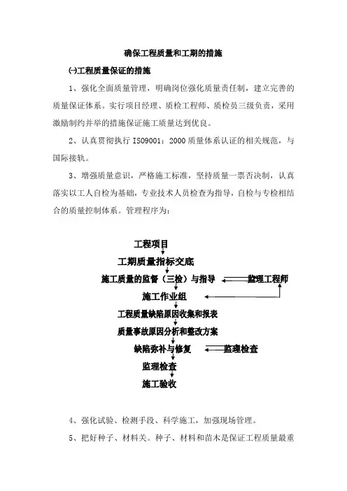 确保工程质量和工期的措施
