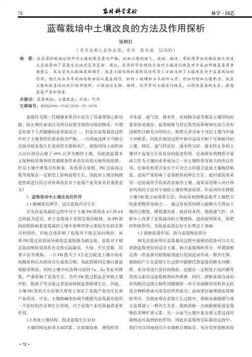 蓝莓栽培中土壤改良的方法及作用探析