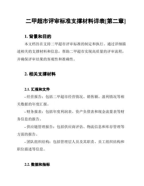 二甲超市评审标准支撑材料详表[第二章]