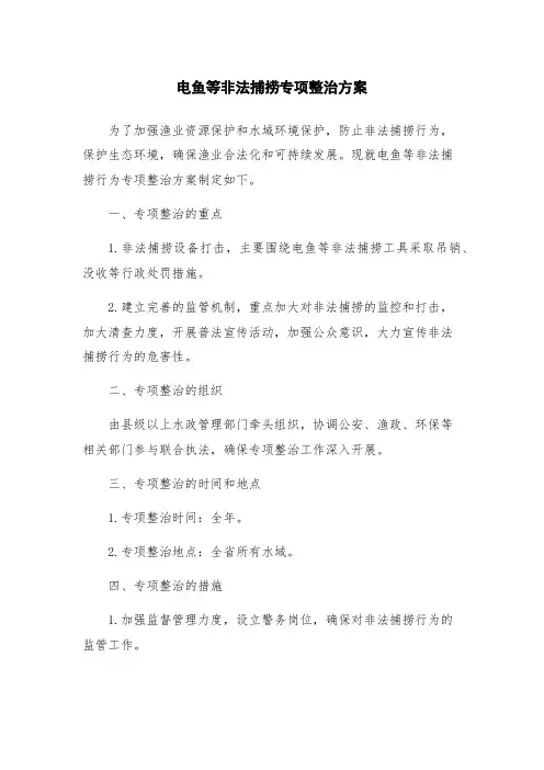 电鱼等非法捕捞专项整治方案