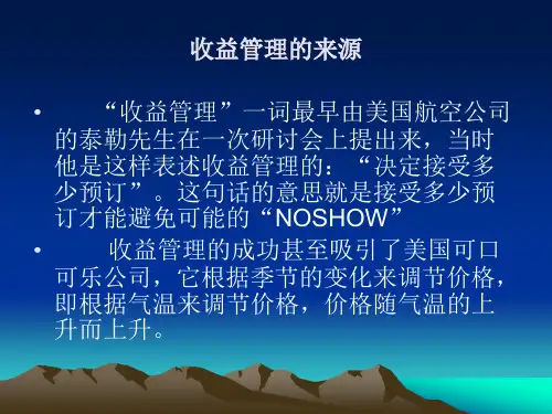 经济型酒店收益管理