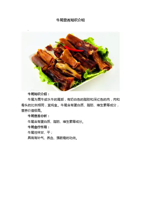牛尾营养知识介绍