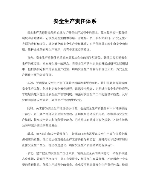 安全生产责任体系