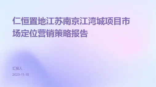 仁恒置地江苏南京江湾城项目市场定位营销策略报告