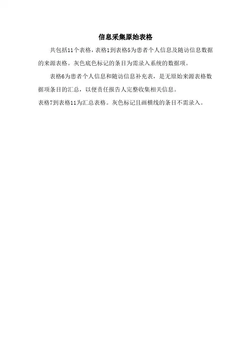 国家重性精神疾病基本数据收集分析系统所有表格