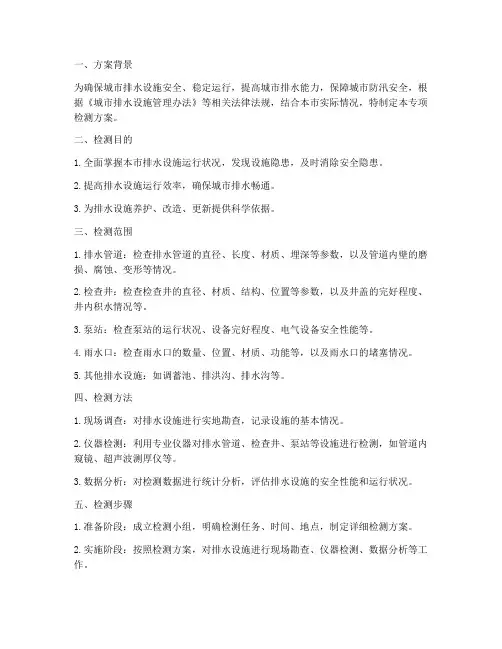 排水设施专项检测方案