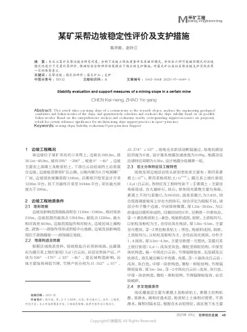 219528730_某矿采帮边坡稳定性评价及支护措施