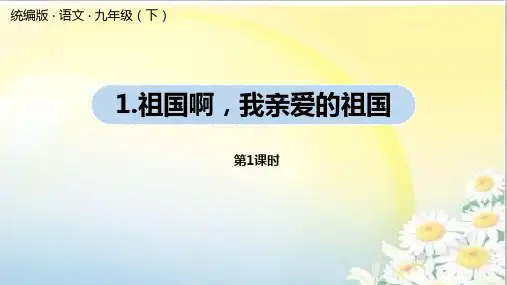 统编版语文九(下)第1单元 1《祖国啊,我亲爱的祖国》第1课时(共29张ppt)
