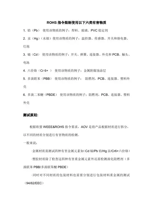 ROHS六类有害物质