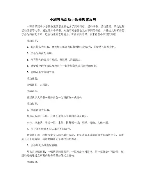 小班音乐活动小乐器教案反思