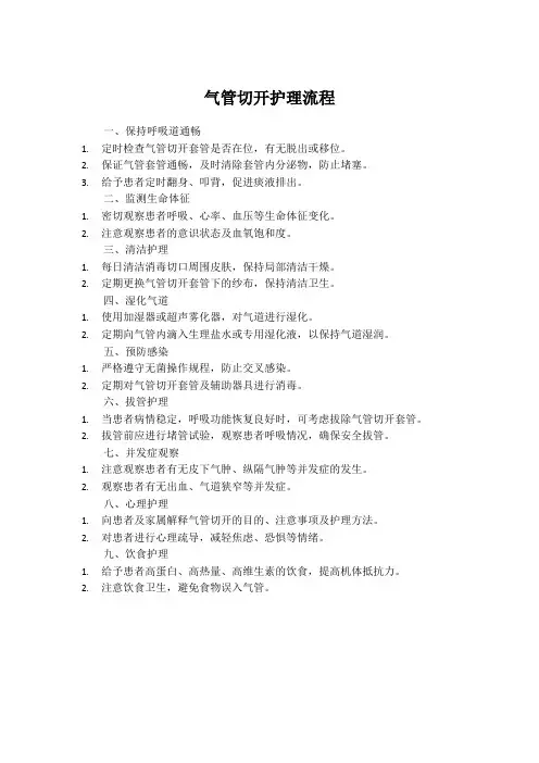 气管切开护理流程