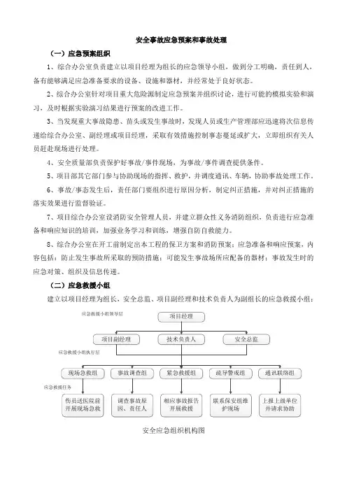 安全事故应急预案和事故处理