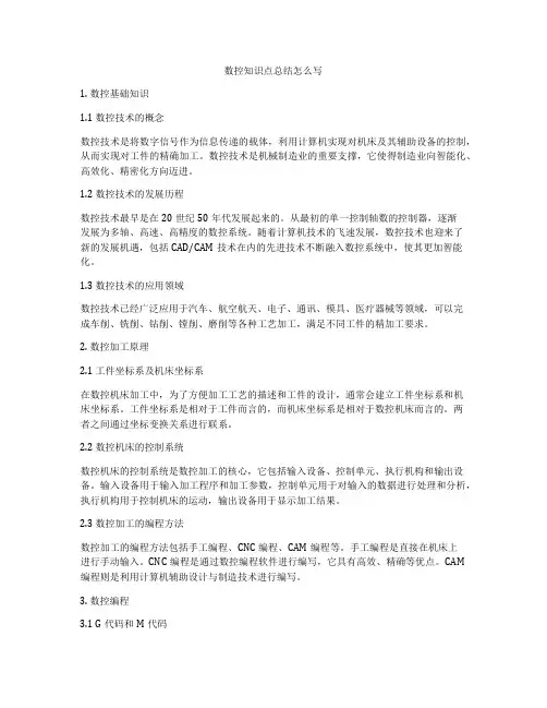 数控知识点总结怎么写
