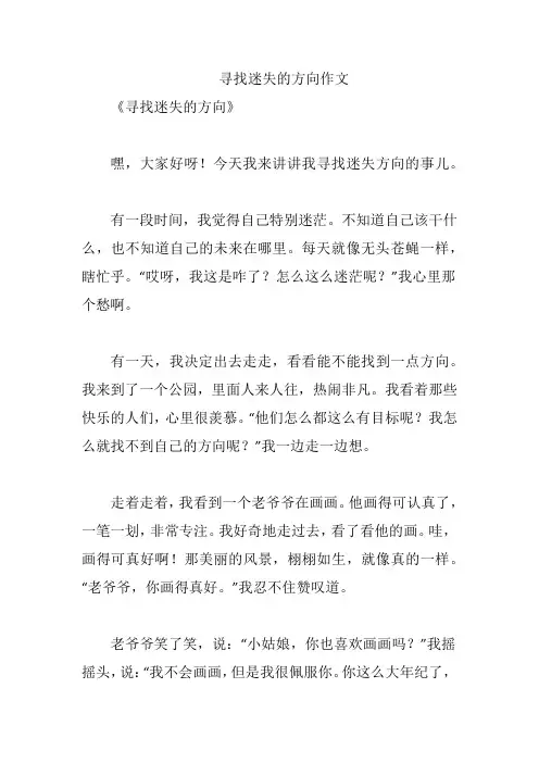 寻找迷失的方向作文