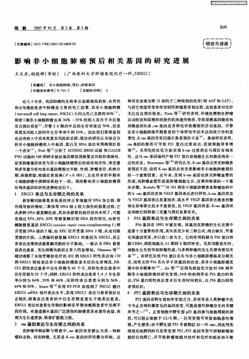 影响非小细胞肺癌预后相关基因的研究进展