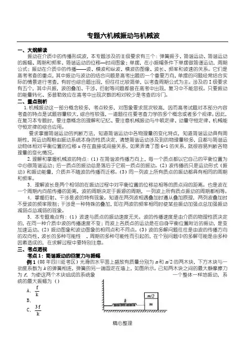 高考物理机械振动与机械波专题讲解