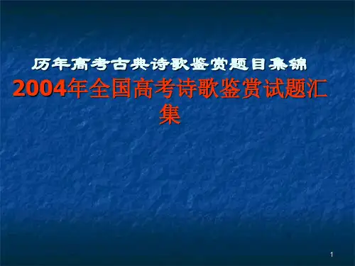 历年高考古典诗歌鉴赏题目集锦ppt课件