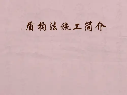 盾构法施工简介