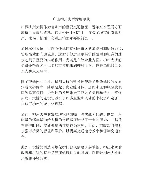 广西柳州大桥发展现状