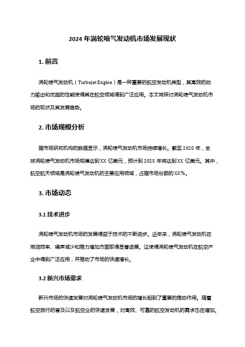 2024年涡轮喷气发动机市场发展现状