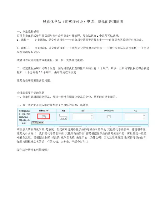 剧毒化学品(购买许可证)申请、审批的详细说明