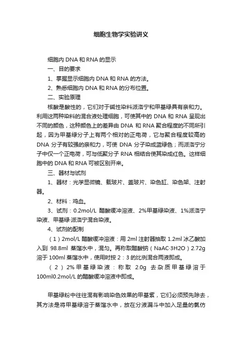 细胞生物学实验讲义