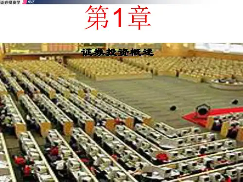 证券投资概述PPT课件