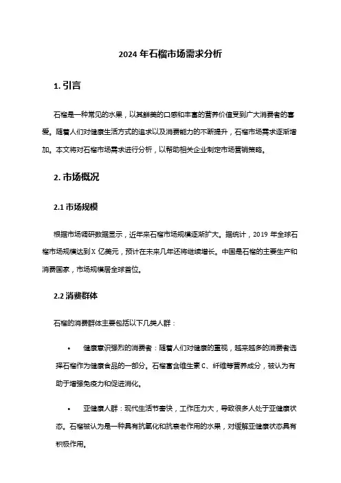 2024年石榴市场需求分析