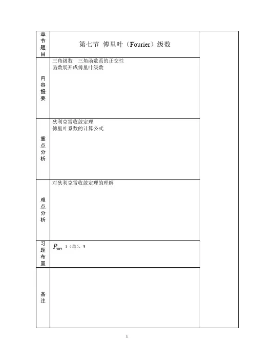 高等数学 11-6傅里叶(Fourier)级数