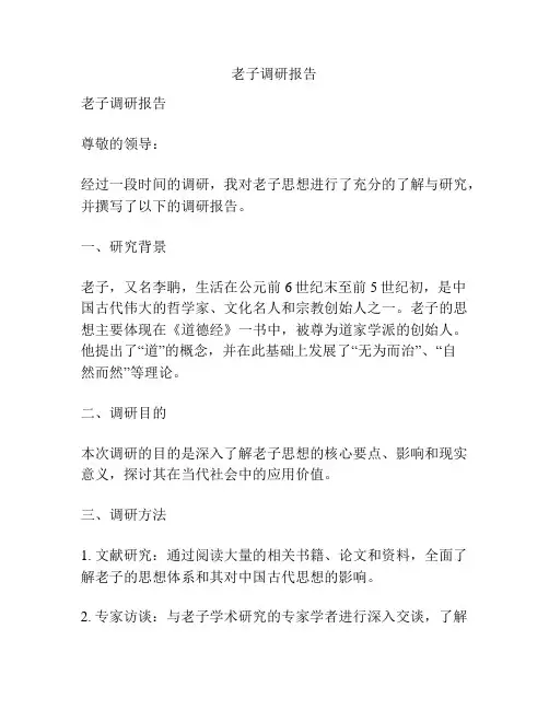 老子调研报告