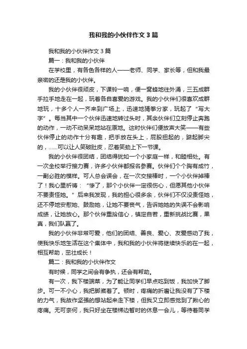 我和我的小伙伴作文3篇