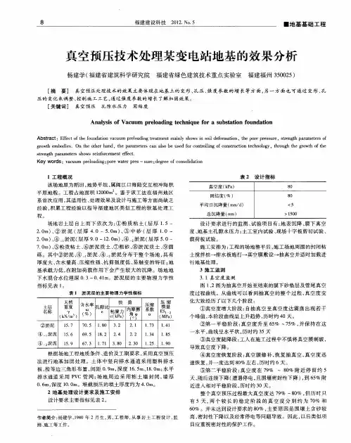 真空预压技术处理某变电站地基的效果分析