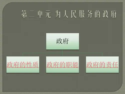 高中政治 必修二  政治生活(二单元)为人民服务的政府