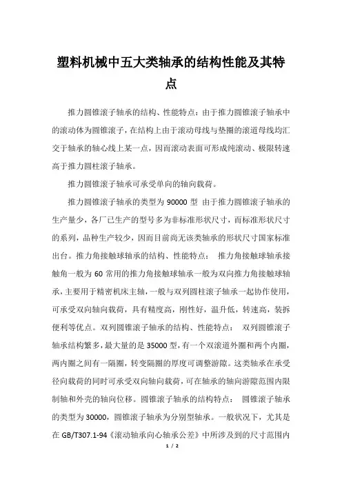 塑料机械中五大类轴承的结构性能及其特点_1