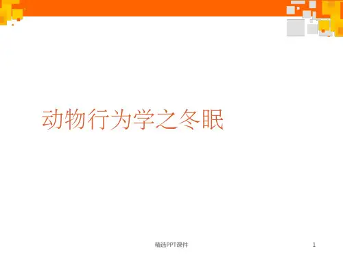 动物行为之冬眠ppt课件