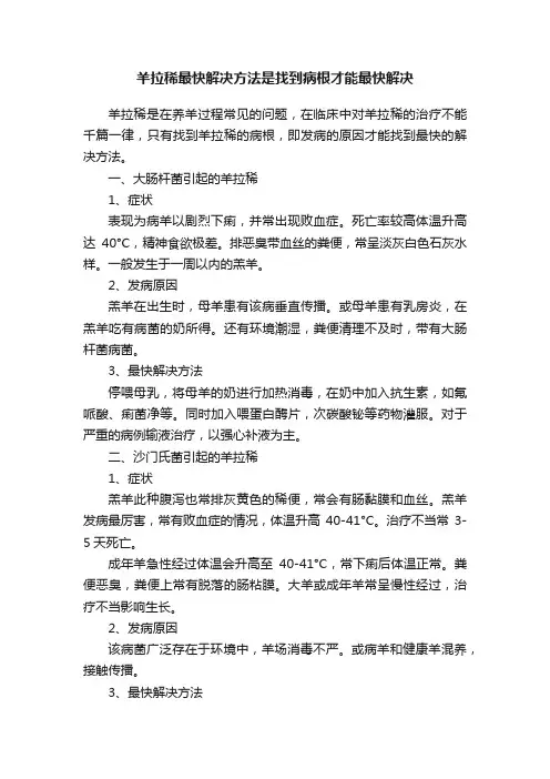 羊拉稀最快解决方法是找到病根才能最快解决