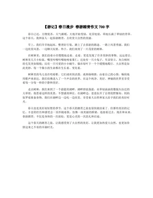 【游记】春日漫步 春游踏青作文700字