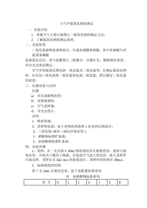 大气中氮氧化物的测定