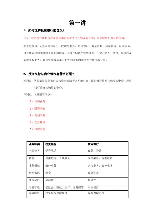 2023年投资银行考试