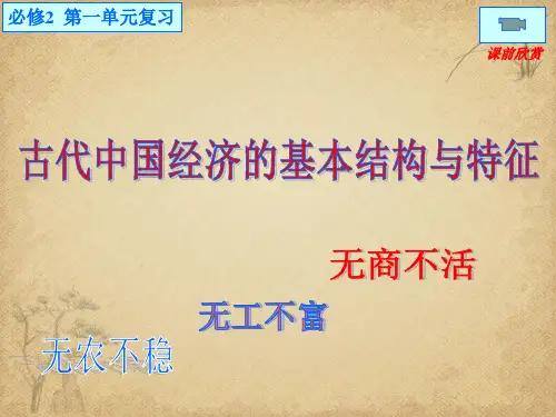 中国古代经济的基本结构和特征PPT课件 人民版