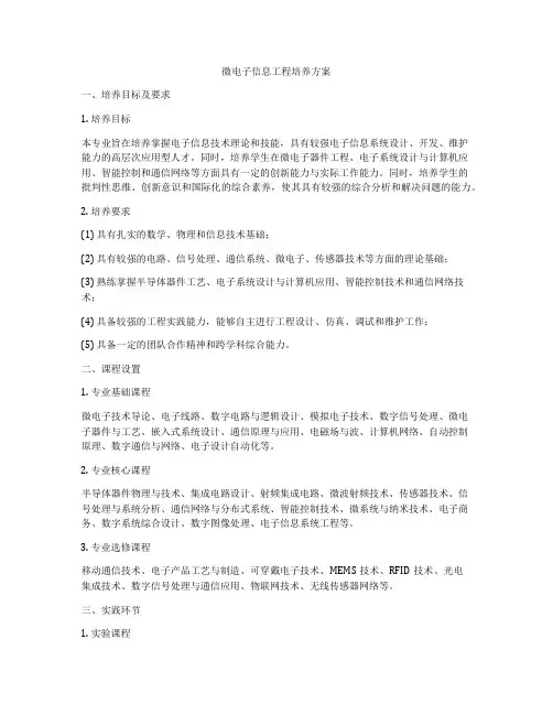 微电子信息工程培养方案
