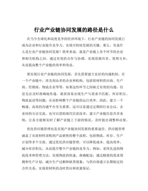行业产业链协同发展的路径是什么