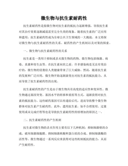 微生物与抗生素耐药性